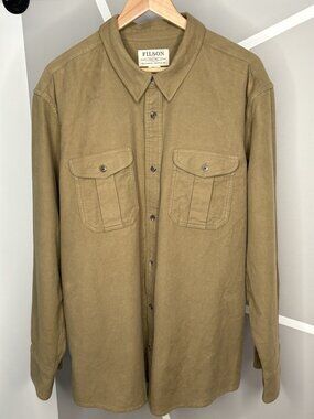 Filson Moleskin Seattle Shirt Men’s XXL Lovat Outdoor Green Pockets 11010394